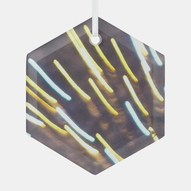 Feuerwerkskörper 6 Glashexagon Ornament Aus Glas (Vorderseite)