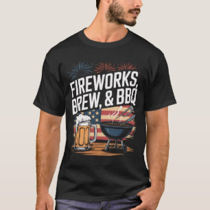 Feuerwerkskörper, Brüche und GRILLEN Patriotisch T-Shirt