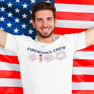 Feuerwerkskörper Crew Amerikanische Unabhängigkeit T-Shirt