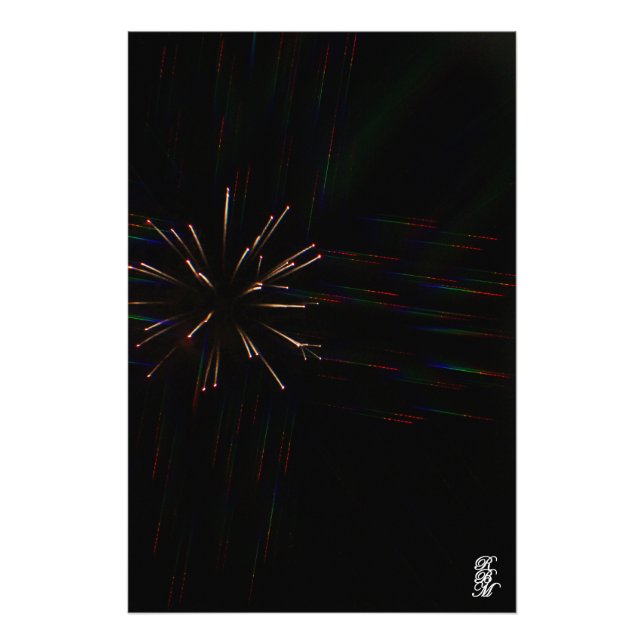 Feuerwerkskörper durch 3D-Gläser 5 Fotodruck (Vorne)