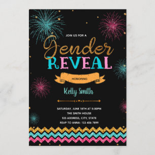 Feuerwerkskörper-Geschlecht offenbart Party Einlad Einladung