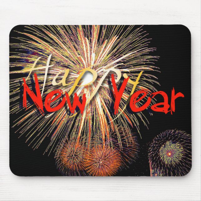 Feuerwerkskörper glücklich Neujahr 2019 Mousepad (Vorne)