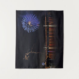 Feuerwerkskörper mit Blitz Wandteppich