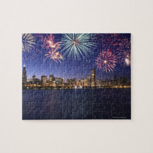 Feuerwerkskörper über der Skyline von Chicago 2