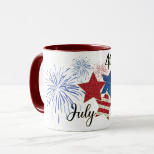 Feuerwerkskörper US Flagge 4. Juli 11 oz Tasse