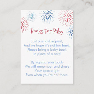 Feuerwerkskörper US Flagge-Bücher für Babydusche Begleitkarte