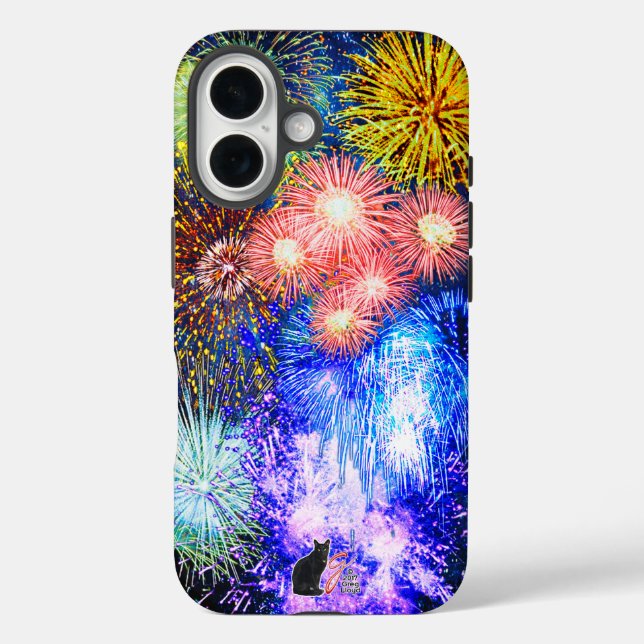 Feuerwerkskrisen hart iPhone 16 hülle (Rückseite)