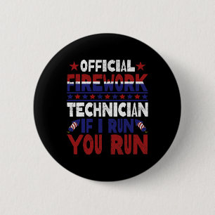 Feuerwerkstechniker 4. Juli Funny Usa Pyro-tec Button