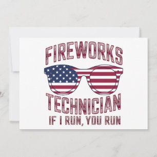 Feuerwerkstechniker 4. Juli Lustig Usa Einladung