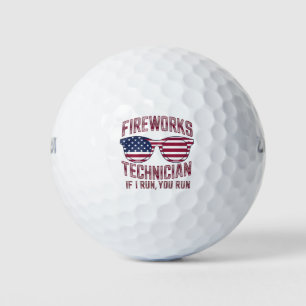 Feuerwerkstechniker 4. Juli Lustig USA Golfball