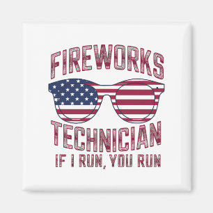 Feuerwerkstechniker 4. Juli Lustig USA Magnet