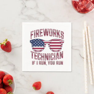 Feuerwerkstechniker 4. Juli Lustig USA Serviette