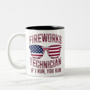 Feuerwerkstechniker 4th July Funny Usa Zweifarbige Tasse
