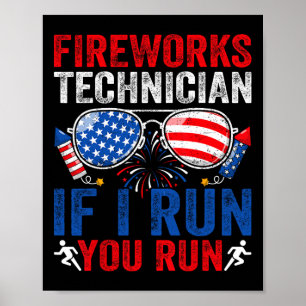 Feuerwerkstechniker Funny 4. Juli Sungles Männer Poster