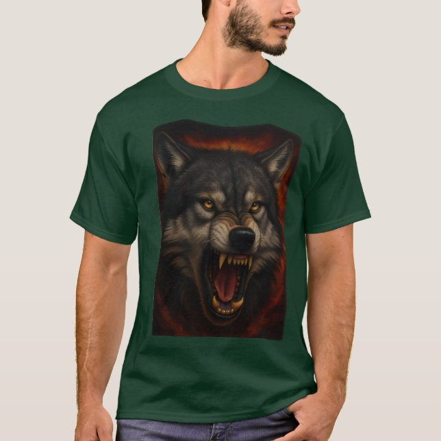 Feuerwolf: Symbol für Stärke und Grausamkeit T-Shirt (Vorderseite)