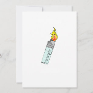 Feuerzeug- und Flammendesign Einladung