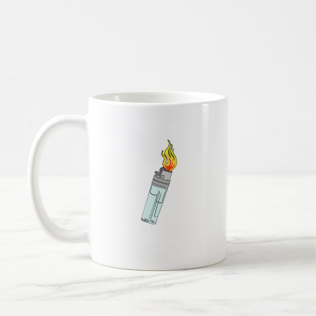 Feuerzeug- und Flammendesign Kaffeetasse (Links)