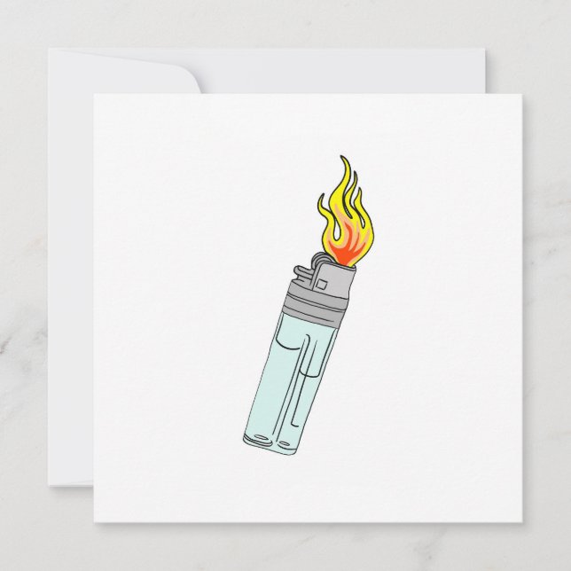 Feuerzeug- und Flammendesign Karte (Vorderseite)