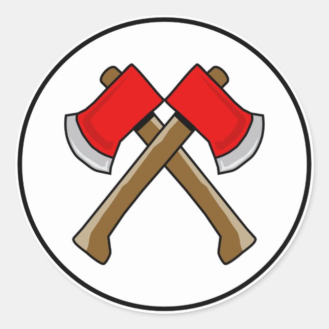 Feuerzug Geburtstag Feuerwehrmann's Ax-Umschlag Au Runder Aufkleber (Vorderseite)