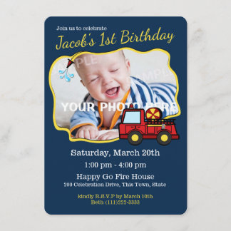 Feuerzug Geburtstag mit Foto Einladung