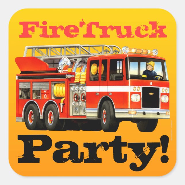 Feuerzug Geburtstag Quadratischer Aufkleber (Vorderseite)
