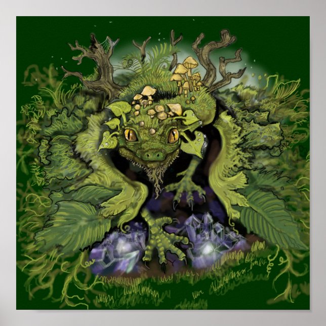 Feuillage de forêt ~ Impression d'art de dragon (Devant)