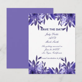 Feuillage Floral Bleu Violet Enregistrer La Carte 