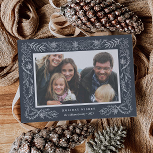 Feuillage neigeux Carte photo de vacances