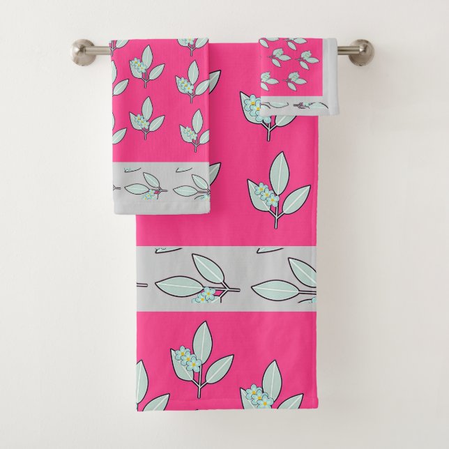 Feuille Aqua Pâle Avec Fleurs Coupées Cadeau Rose  (En situation)