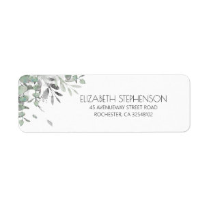Feuille Argent vert Élégant Étiquette