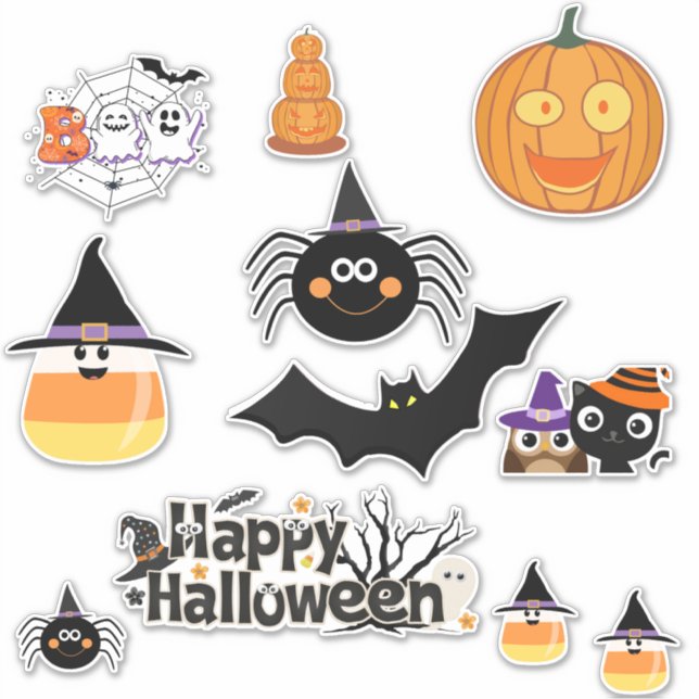 Feuille autocollants Halloween (Devant)
