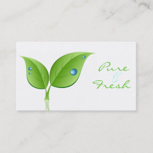 Feuille avec le carte de visite de Waterdrop