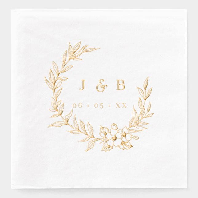 Feuille classique et couronne fleurie Monogramme O (Recto)