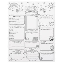 Feuille d'activité pour enfant Tout sur moi Retour