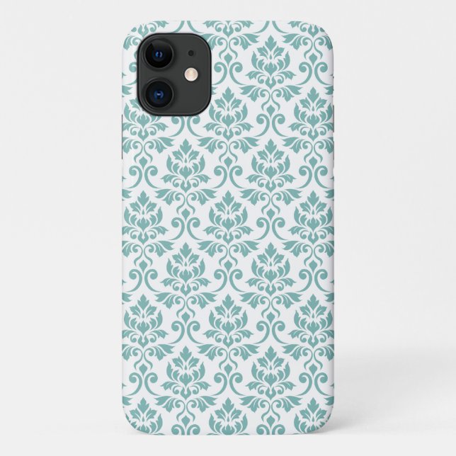 Feuille Damask Aquamarines Muster Case-Mate iPhone Hülle (Rückseite)