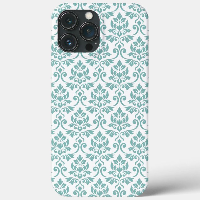 Feuille Damask Aquamarines Muster Case-Mate iPhone Hülle (Rückseite)