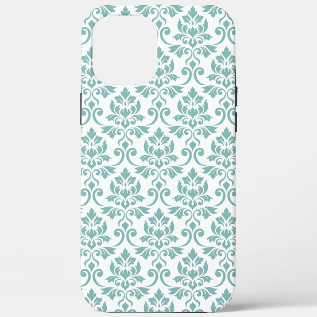 Feuille Damask Aquamarines Muster Case-Mate iPhone Hülle (Rückseite)