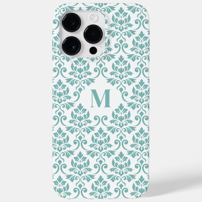 Feuille Damask Aquamarines Muster (Custom) Case-Mate iPhone 14 Pro Max Hülle (Rückseite)
