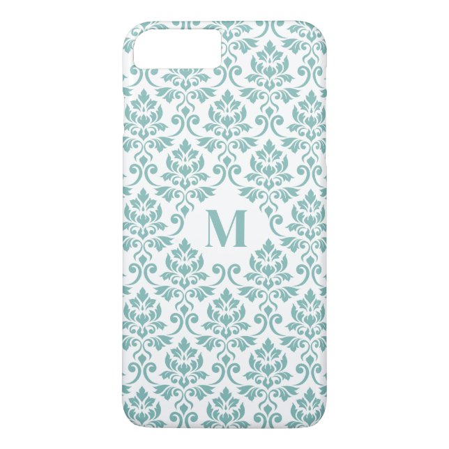 Feuille Damask Aquamarines Muster (Custom) Case-Mate iPhone Hülle (Rückseite)