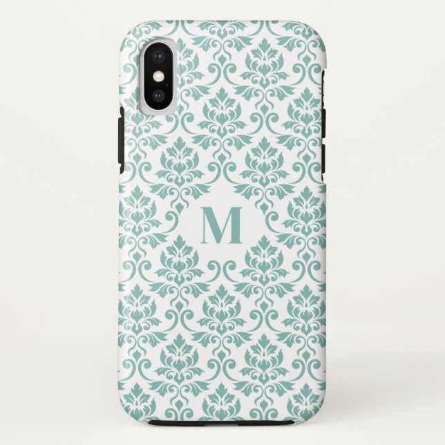 Feuille Damask Aquamarines Muster (Custom) Case-Mate iPhone Hülle (Rückseite)