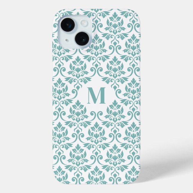 Feuille Damask Aquamarines Muster (Custom) Case-Mate iPhone Hülle (Rückseite)