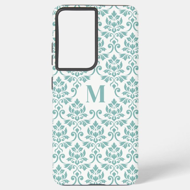 Feuille Damask Aquamarines Muster (Custom) Samsung Galaxy Hülle (Rückseite)