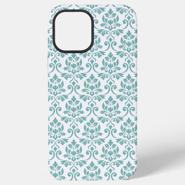 Feuille Damask Aquamarines Muster iPhone 12 Pro Max Hülle (Rückseite)