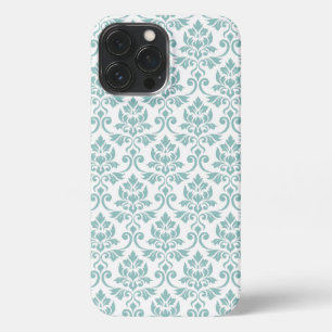 Feuille Damask Aquamarines Muster iPhone 13 Pro Max Hülle