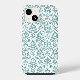 Feuille Damask Aquamarines Muster iPhone 14 Hülle