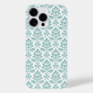 Feuille Damask Aquamarines Muster iPhone 14 Pro Max Hülle
