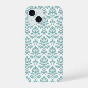 Feuille Damask Aquamarines Muster iPhone 15 Hülle