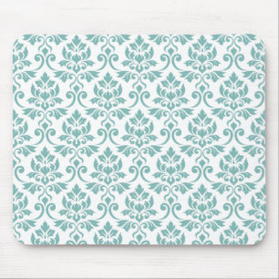 Feuille Damask Aquamarines Muster Mousepad