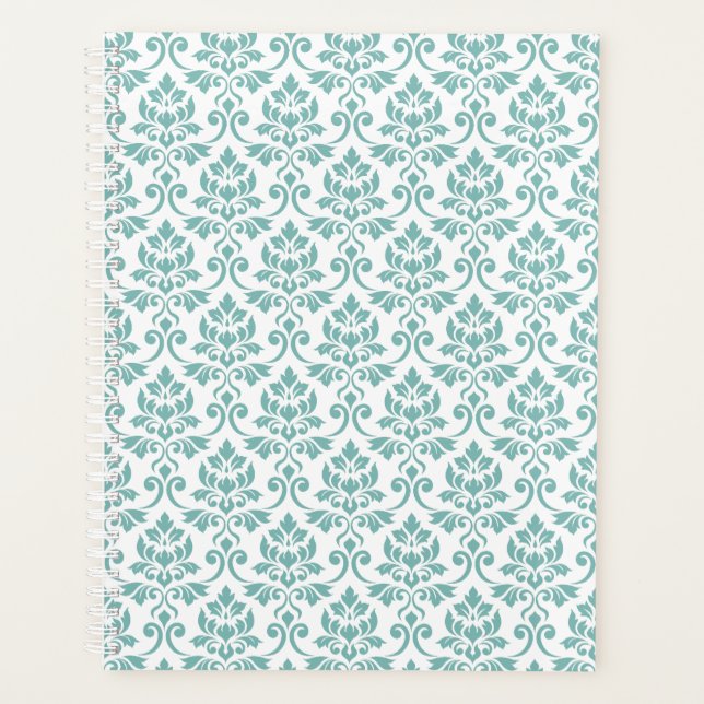 Feuille Damask Aquamarines Muster Planer (Vorderseite)