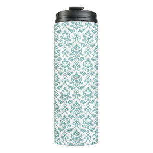 Feuille Damask Aquamarines Muster Thermosbecher